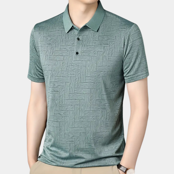 Herren Polohemd mit Muster - Elegantes Freizeitshirt-Luzern Mode