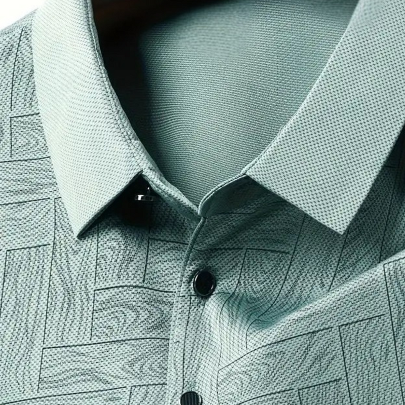Herren Polohemd mit Muster - Elegantes Freizeitshirt-Luzern Mode