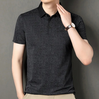 Herren Polohemd mit Muster - Elegantes Freizeitshirt-Schwarz-S-Luzern Mode