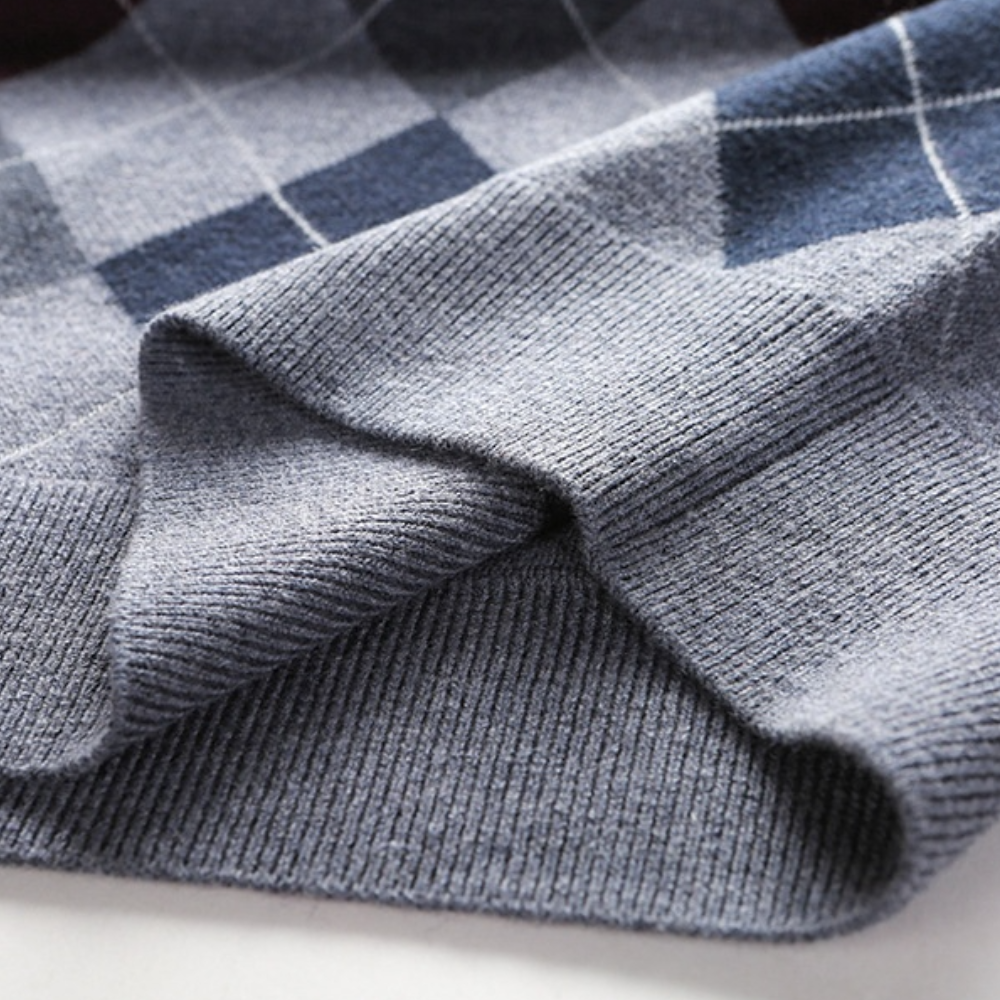 Herren Argyle Strickweste V-Ausschnitt Business Look-Luzern Mode