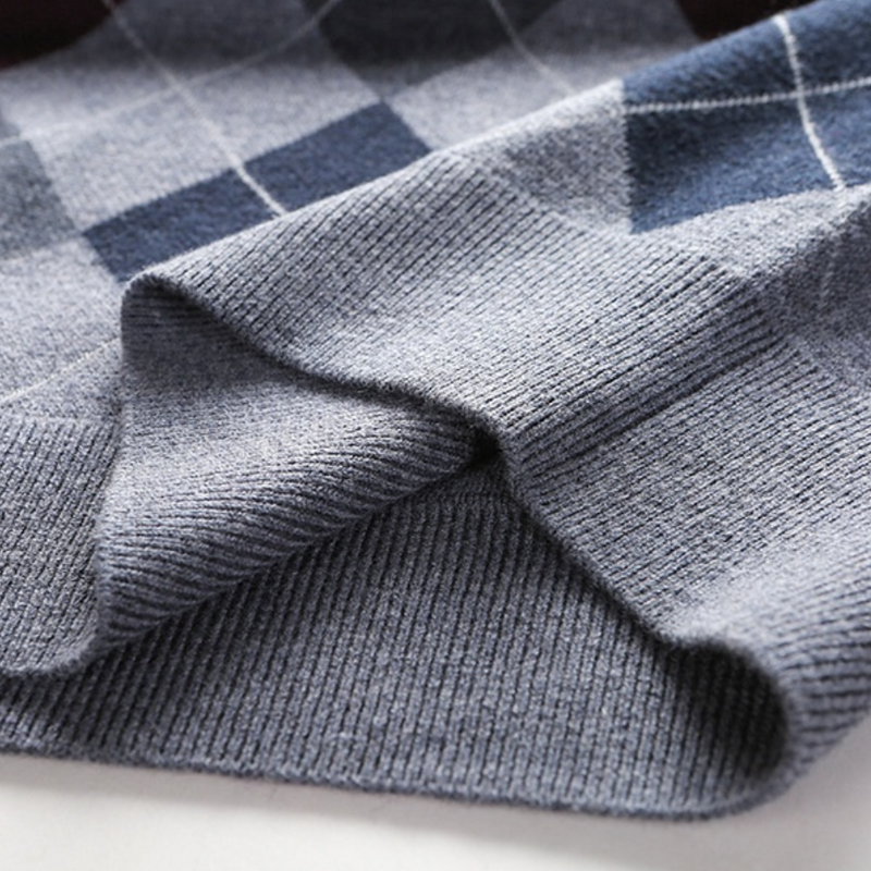 Herren Argyle Strickweste V-Ausschnitt Business Look-Luzern Mode