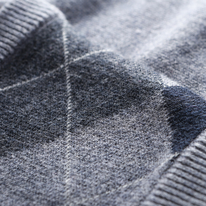 Herren Argyle Strickweste V-Ausschnitt Business Look-Luzern Mode