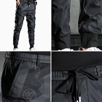 Herren Cargohose | Sportlich | Schwarzes Camouflage | Locker sitzend | Elastisch-Luzern Mode