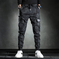 Herren Cargohose | Sportlich | Schwarzes Camouflage | Locker sitzend | Elastisch-M-Luzern Mode