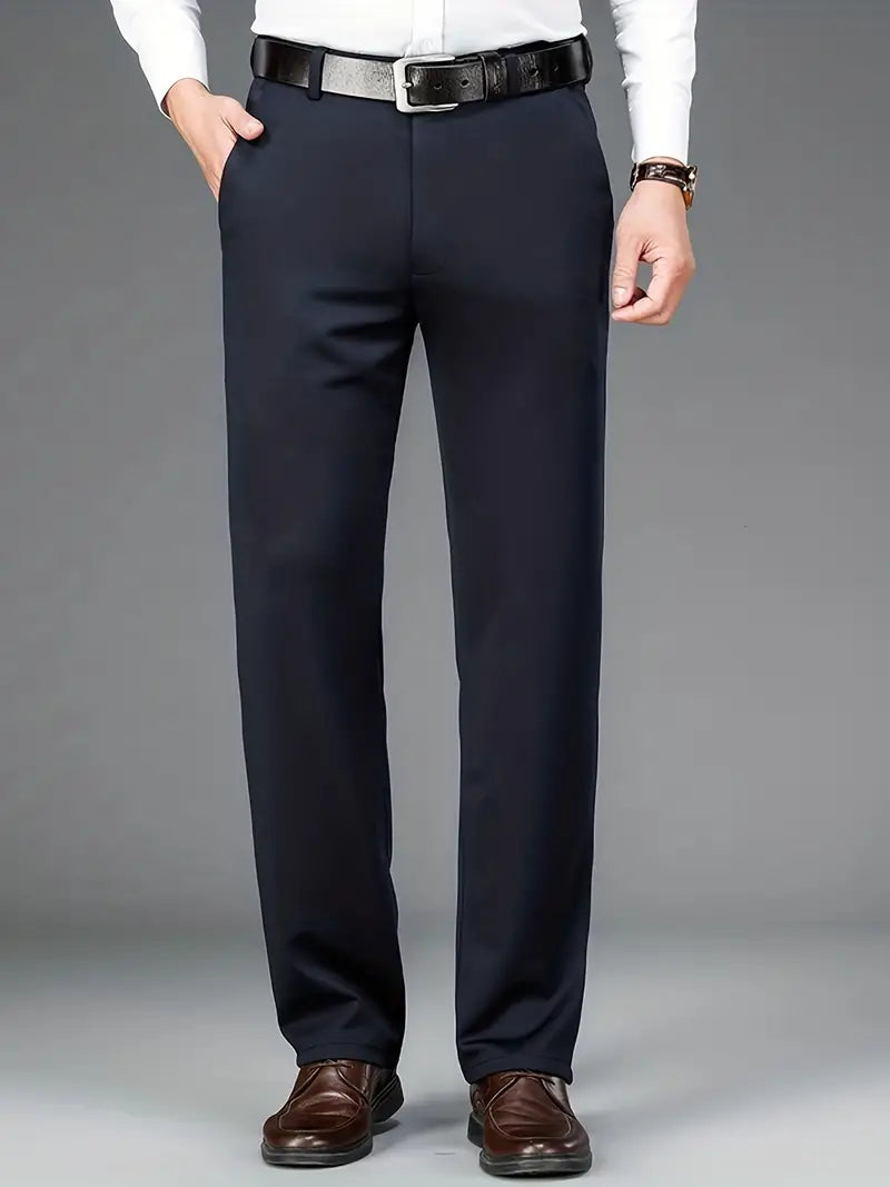 Herren Chinohose Business Casual mit Gürtel - Bequem und Stilvoll-Königsblau-XS-Luzern Mode