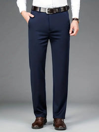 Herren Chinohose Business Casual mit Gürtel - Bequem und Stilvoll-Marineblau-XS-Luzern Mode