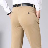 Herren Business-Hose: Elegante Anzughose für Büro und Alltag-Khaki-29-Luzern Mode