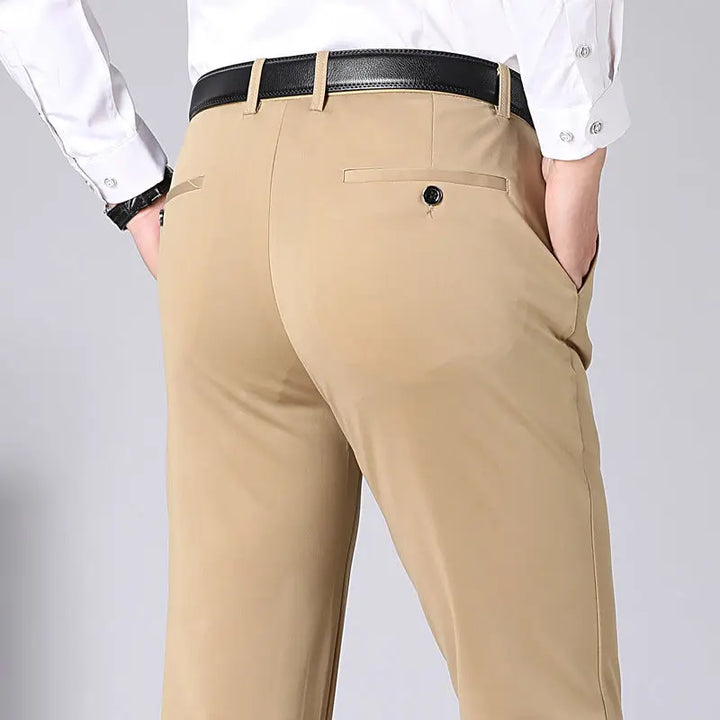 Herren Business-Hose: Elegante Anzughose für Büro und Alltag-Khaki-29-Luzern Mode