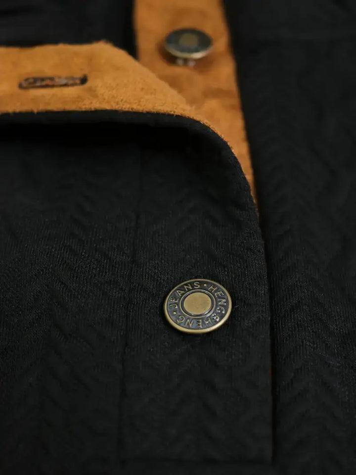 Herren Strickpullover mit Knopfleiste und Stehkragen-Luzern Mode