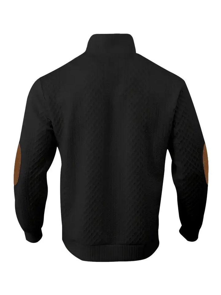 Herren Strickpullover mit Knopfleiste und Stehkragen-Luzern Mode