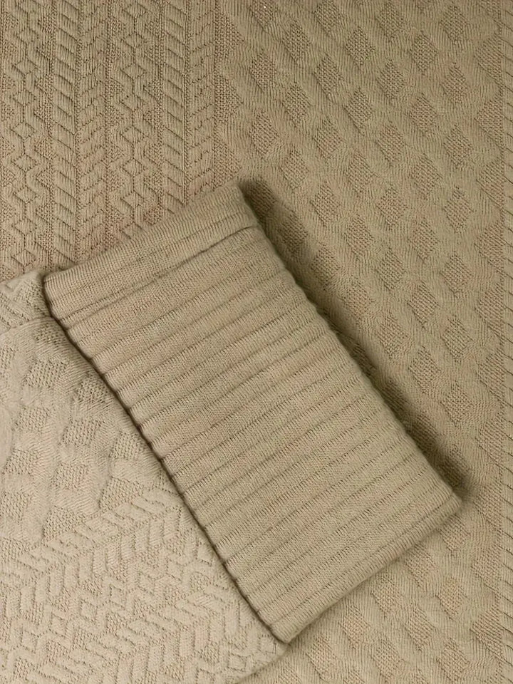 Herren Strickpullover mit Knopfleiste und Stehkragen-Luzern Mode