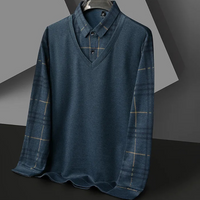 Herren V-Ausschnitt Pullover mit karierten Ärmeln-Luzern Mode