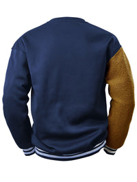 Herren Bomberjacke mit Teddyfleece-Ärmeln, Retro-Look-Luzern Mode