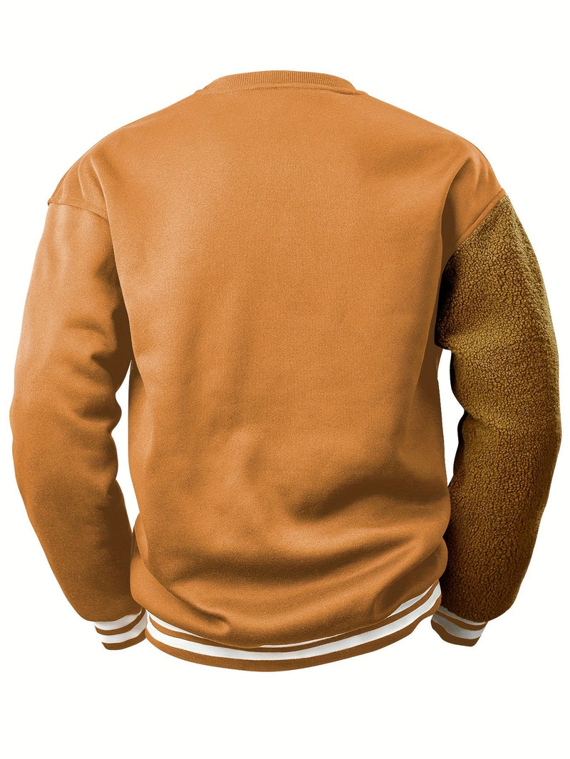 Herren Bomberjacke mit Teddyfleece-Ärmeln, Retro-Look-Luzern Mode