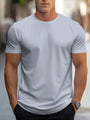 Herren-T-Shirt | Baumwolle | Kurzarm | Rundhals | Regular Fit | Modern-Grau-S-Luzern Mode
