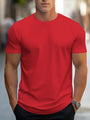 Herren-T-Shirt | Baumwolle | Kurzarm | Rundhals | Regular Fit | Modern-Rot-S-Luzern Mode
