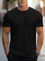 Herren-T-Shirt | Baumwolle | Kurzarm | Rundhals | Regular Fit | Modern-Schwarz-S-Luzern Mode