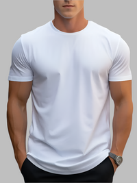 Herren-T-Shirt | Baumwolle | Kurzarm | Rundhals | Regular Fit | Modern-Weiß-S-Luzern Mode