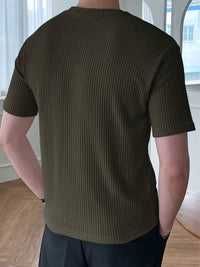 Geripptes Herren T-Shirt - Stilvolles Basic für Alltag-Luzern Mode