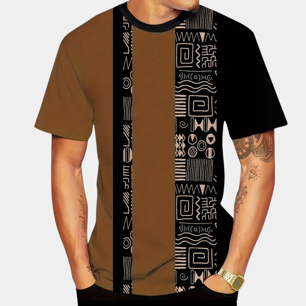 Herren T-Shirt mit modernem Muster - Bequem & Stilvoll-S-Luzern Mode