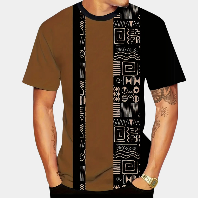 Herren T-Shirt mit modernem Muster - Bequem & Stilvoll-S-Luzern Mode