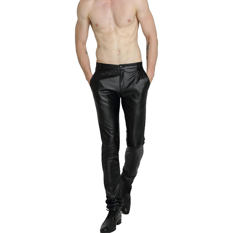 Herren Lederhose Slim Fit - Modische Lederjeans kaufen-Luzern Mode