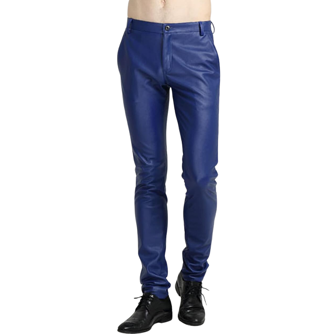 Herren Lederhose Slim Fit - Modische Lederjeans kaufen-Luzern Mode