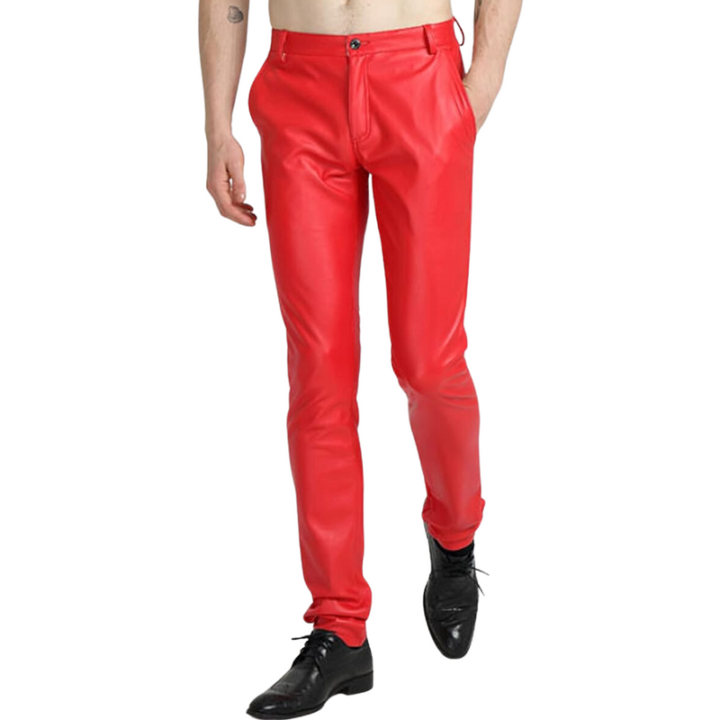 Herren Lederhose Slim Fit - Modische Lederjeans kaufen-Luzern Mode