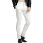 Herren Lederhose Slim Fit - Modische Lederjeans kaufen-Weiß-28-Luzern Mode