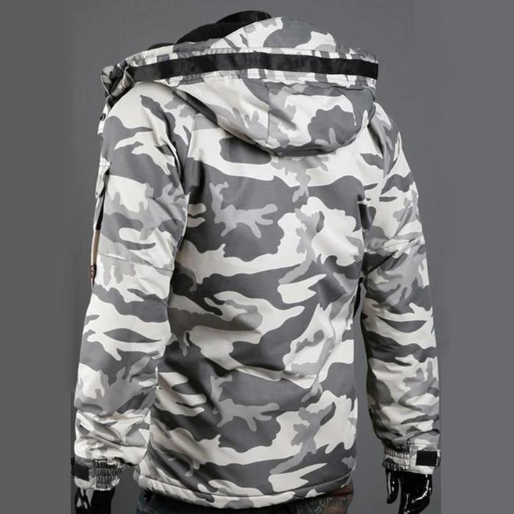 Herren Winterjacke Camouflage Parka mit Kapuze Outdoor-Luzern Mode