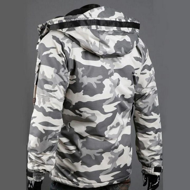 Herren Winterjacke Camouflage Parka mit Kapuze Outdoor-Luzern Mode