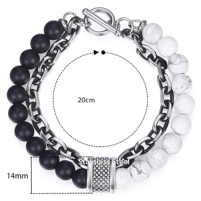 Herren-Armband | Tigerauge-Perlen Stilvoll Robust Boho Handgefertigt-Luzern Mode