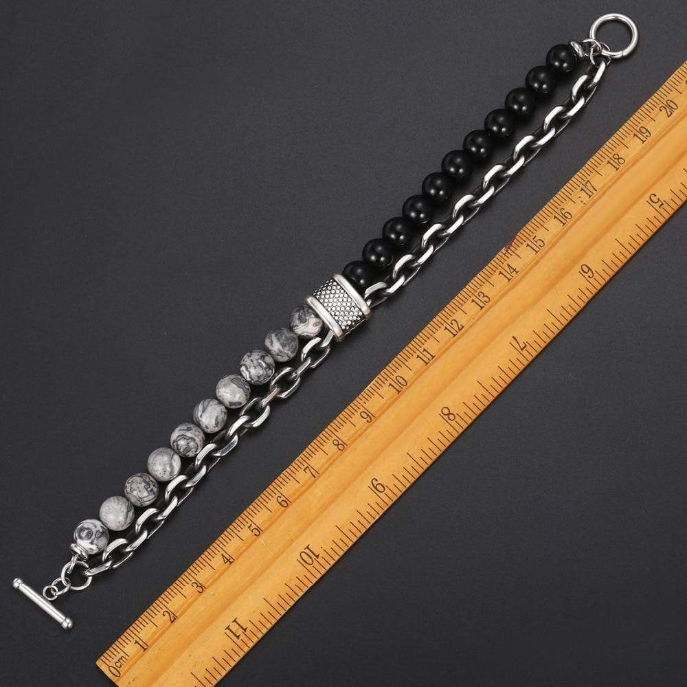 Herren-Armband | Tigerauge-Perlen Stilvoll Robust Boho Handgefertigt-Luzern Mode