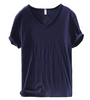 Leinen Shirt Herren | V-Ausschnitt Sommerhemd | Leicht | Atmungsaktiv Baumwolle-Dunkelblau-M-Luzern Mode