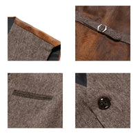 Herren Vintage Weste mit Lederhosenträgern für Freizeit-Luzern Mode
