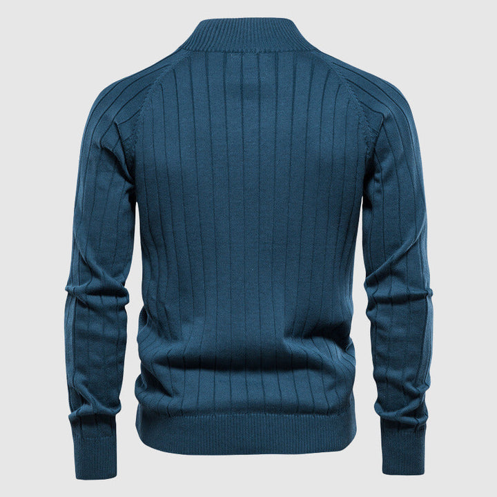 Herren Strickjacke mit Reißverschluss und Rautenmuster-Luzern Mode
