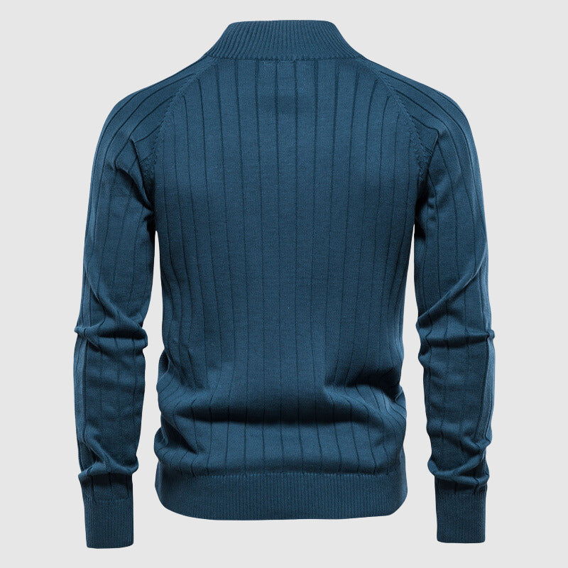 Herren Strickjacke mit Reißverschluss und Rautenmuster-Luzern Mode