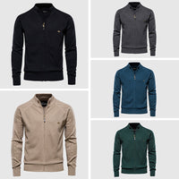 Herren Strickjacke mit Reißverschluss und Rautenmuster-Luzern Mode