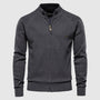 Herren Strickjacke mit Reißverschluss und Rautenmuster-Grau-XS-Luzern Mode