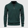 Herren Strickjacke mit Reißverschluss und Rautenmuster-Grün-XS-Luzern Mode