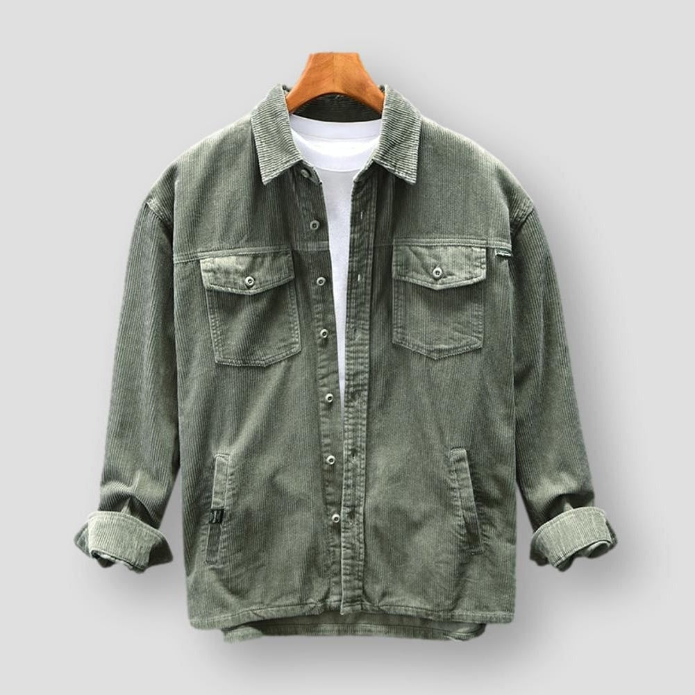 Herren Cordhemd Kollektion – Stilvolle Freizeithemden-Grün-S-Luzern Mode
