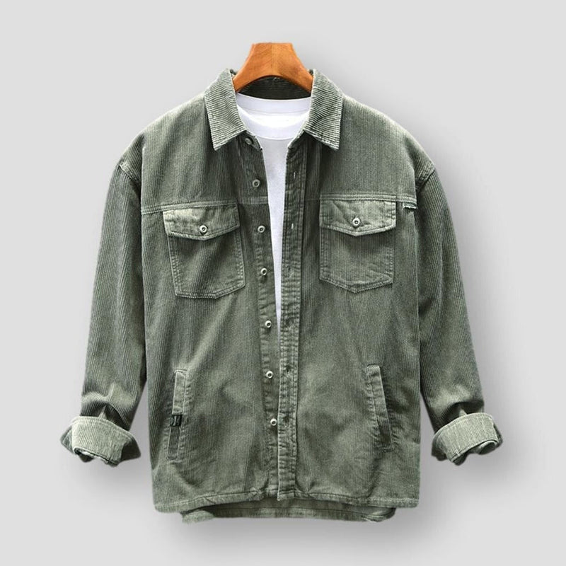 Herren Cordhemd Kollektion – Stilvolle Freizeithemden-Grün-S-Luzern Mode