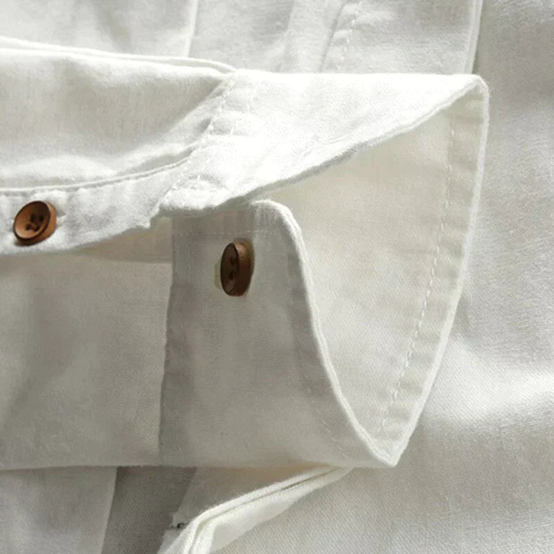Herren Stehkragenhemd mit Knopfleiste – Eleganter Look-Luzern Mode