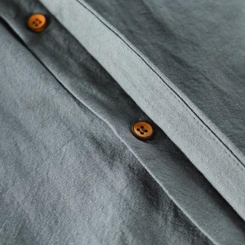 Herren Stehkragenhemd mit Knopfleiste – Eleganter Look-Luzern Mode