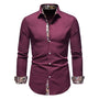 Herrenhemd mit Muster - Elegantes Langarm Businesshemd-Rot-S-Luzern Mode