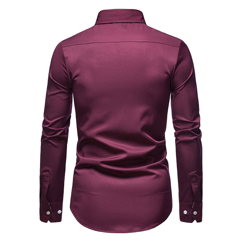 Herrenhemd mit Muster - Elegantes Langarm Businesshemd-Luzern Mode