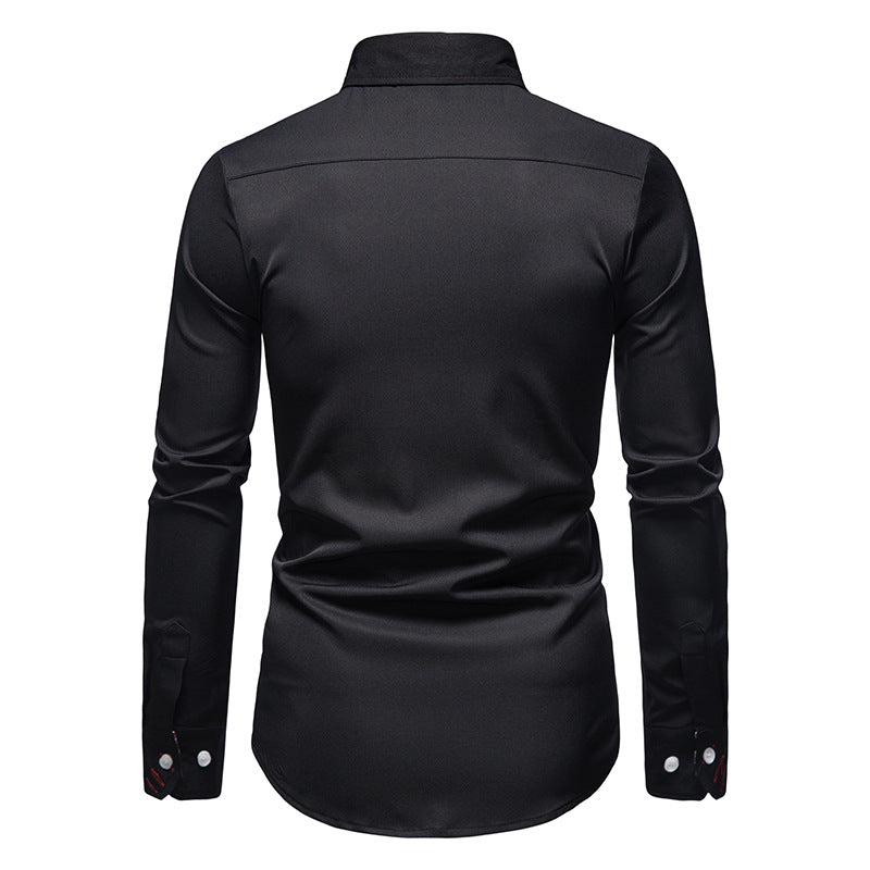 Herrenhemd mit Muster - Elegantes Langarm Businesshemd-Luzern Mode