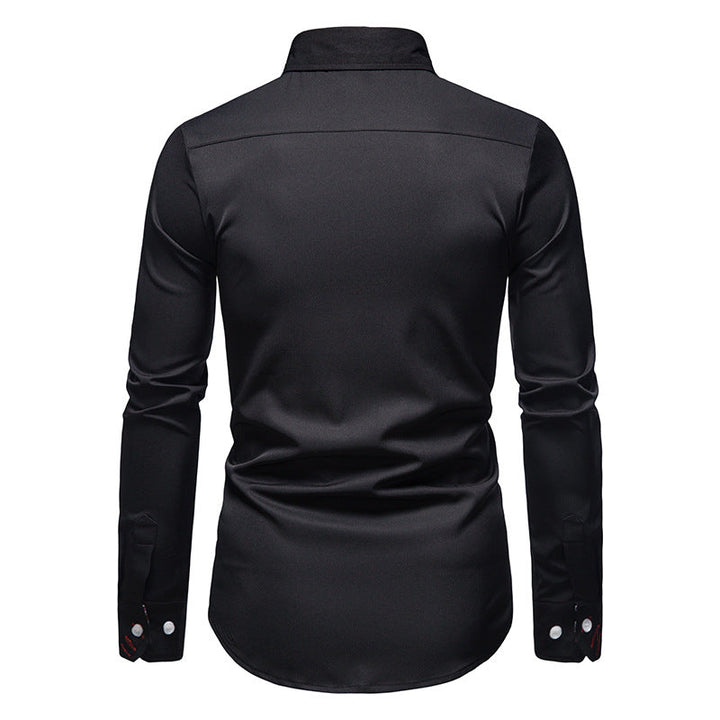Herrenhemd mit Muster - Elegantes Langarm Businesshemd-Luzern Mode