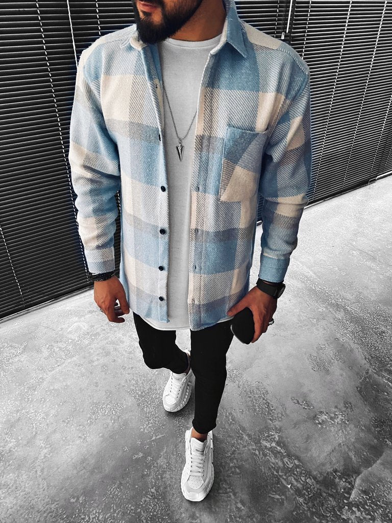 Herren Karohemd Langarm Freizeitmode Modernes Design-Luzern Mode