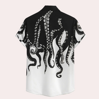 Herren Kurzarmhemd mit Oktopus-Design für Sommermode-Luzern Mode